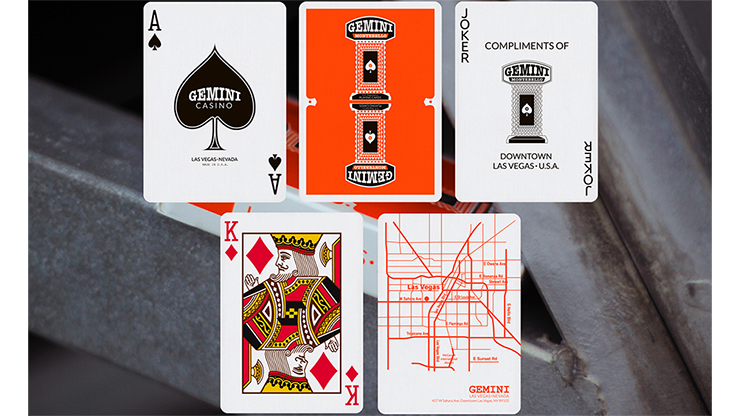 Gemini Casino Orange Playing Cards